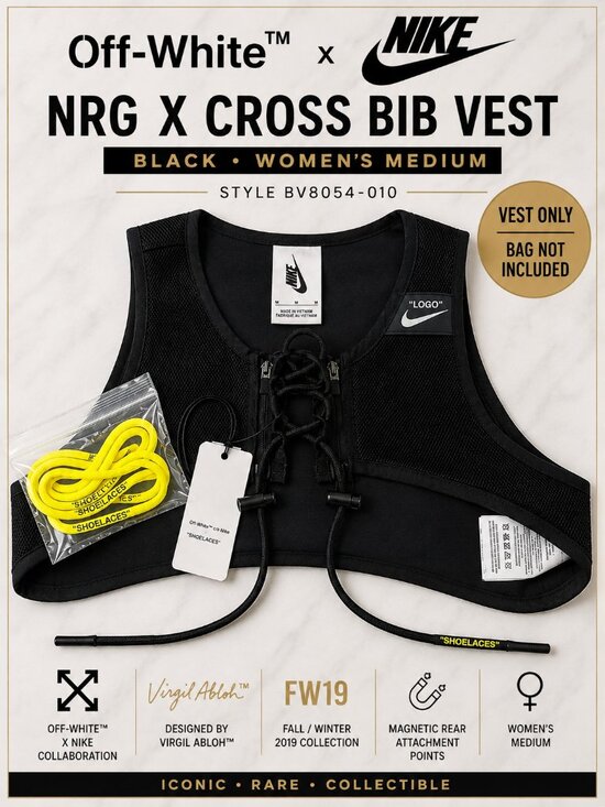 Off White x Nike Accessories - Off-White x Nike NRG X Cross Bib Vest Black Women M BV8054-010 Vest Only